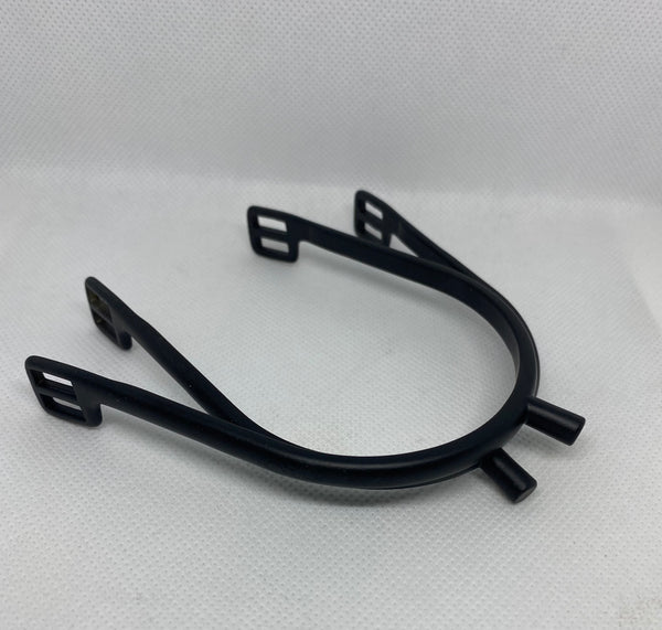 3/8” Wide Flat Black Powder Coated Spurs